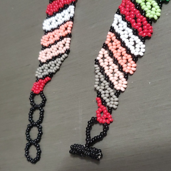 Handmade Mexico HUMMINGBIRD BEADED NECKLACE with Keychain  COLORFUL BLUE - Picture 5 of 8